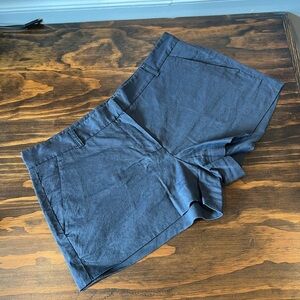Theory Slate Colored Linen Blend Shorts sz 6